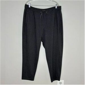 Eileen Fisher Pull-On Stretch Herringbone Elastic Waist Drawstring Pants Size L